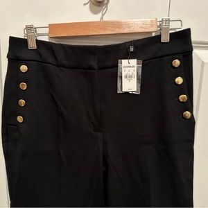 NWT Express High Rise Sailor Button Trouser Black Medium